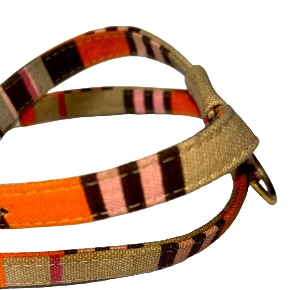🍀 3 for $25 Fox and Hound Small XS pet leash harness gold buckles orange pink